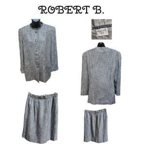 RARE ROBERT B. TWEED SKIRT SUIT SIZE 8